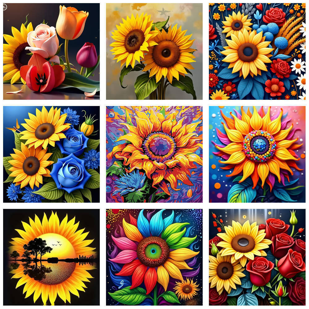 Embroidery Rose Stitch - HUACAN-pintura de diamante de taladro completo,