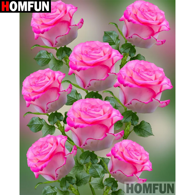 Embroidery Rose Stitch - HOMFUN bordado de diamantes 