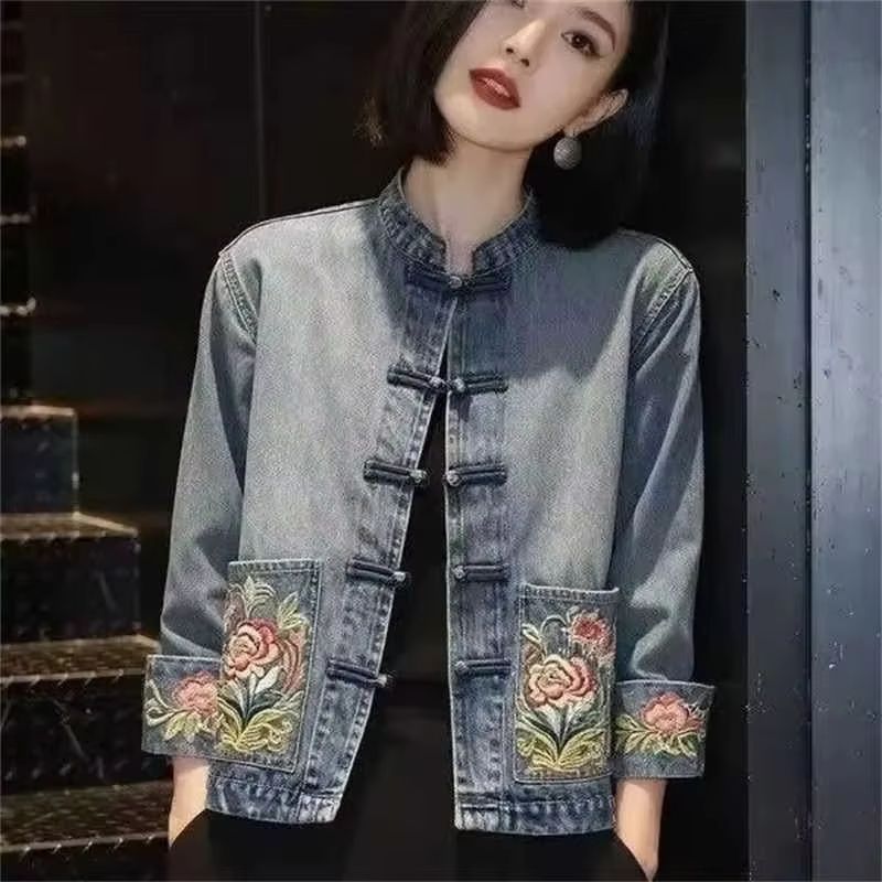 Embroidery Jeans - Chaqueta Vaquera Bordada Hermosa de Primavera