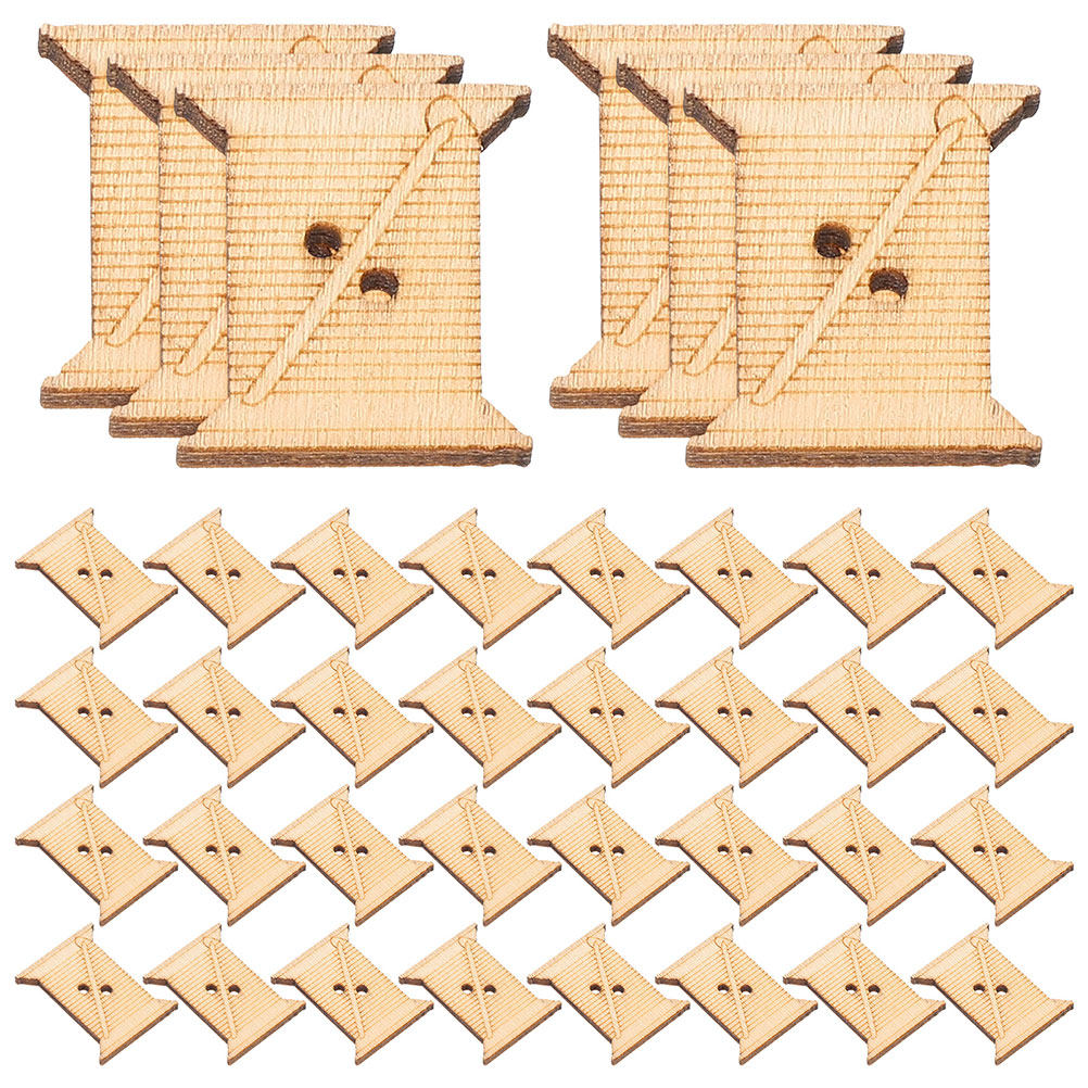 Embroidery Artwork - 100 Piezas de Bobinas de Madera