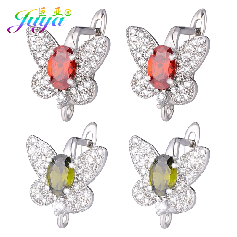 Embroidery Artwork - Juya-pendientes de mariposa chapados en oro