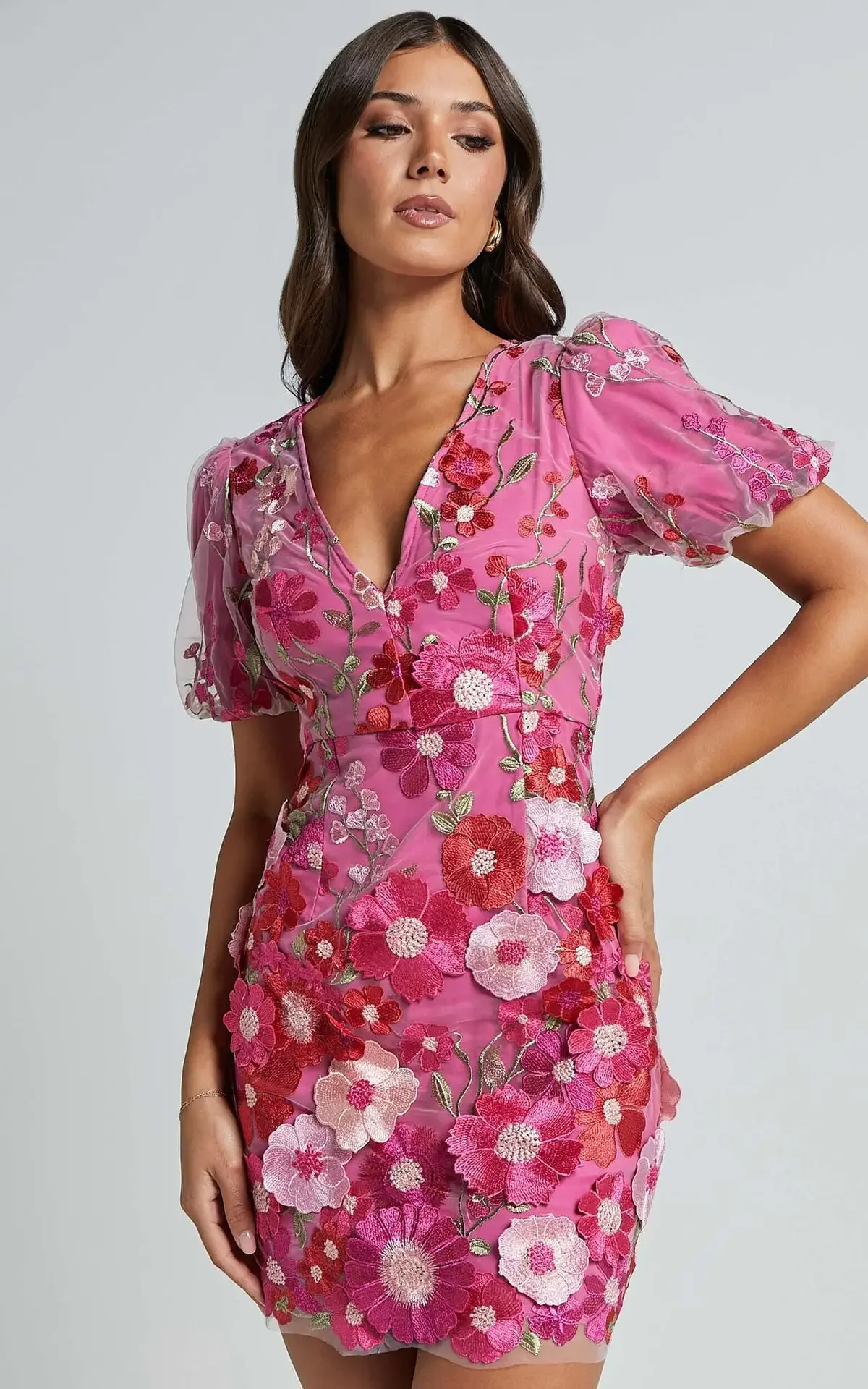 Embroidery Zara - Vestido Sexy bordado con cuello en
