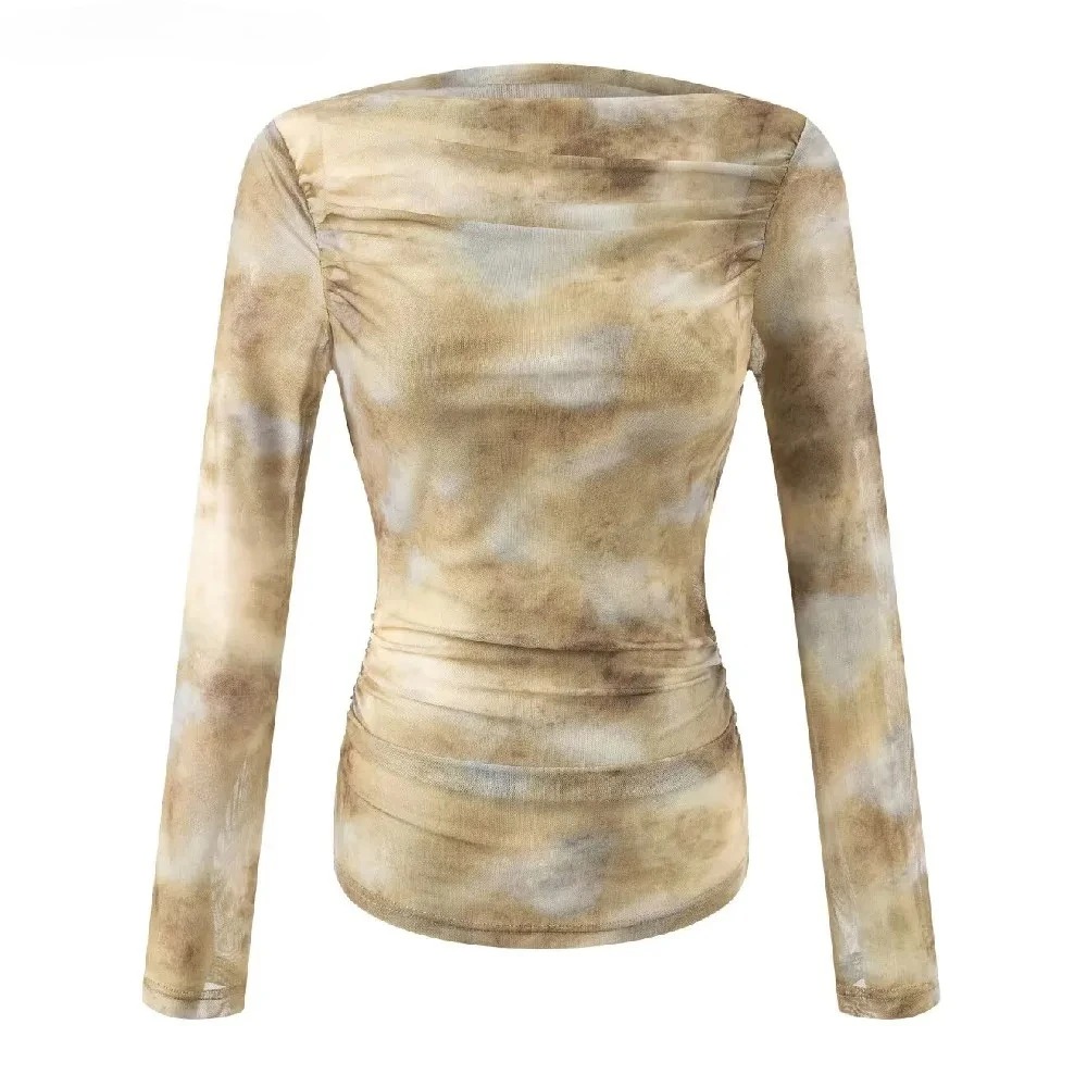 Embroidery Tshirt - Camiseta Sexy con Estampado Tie-Dye y