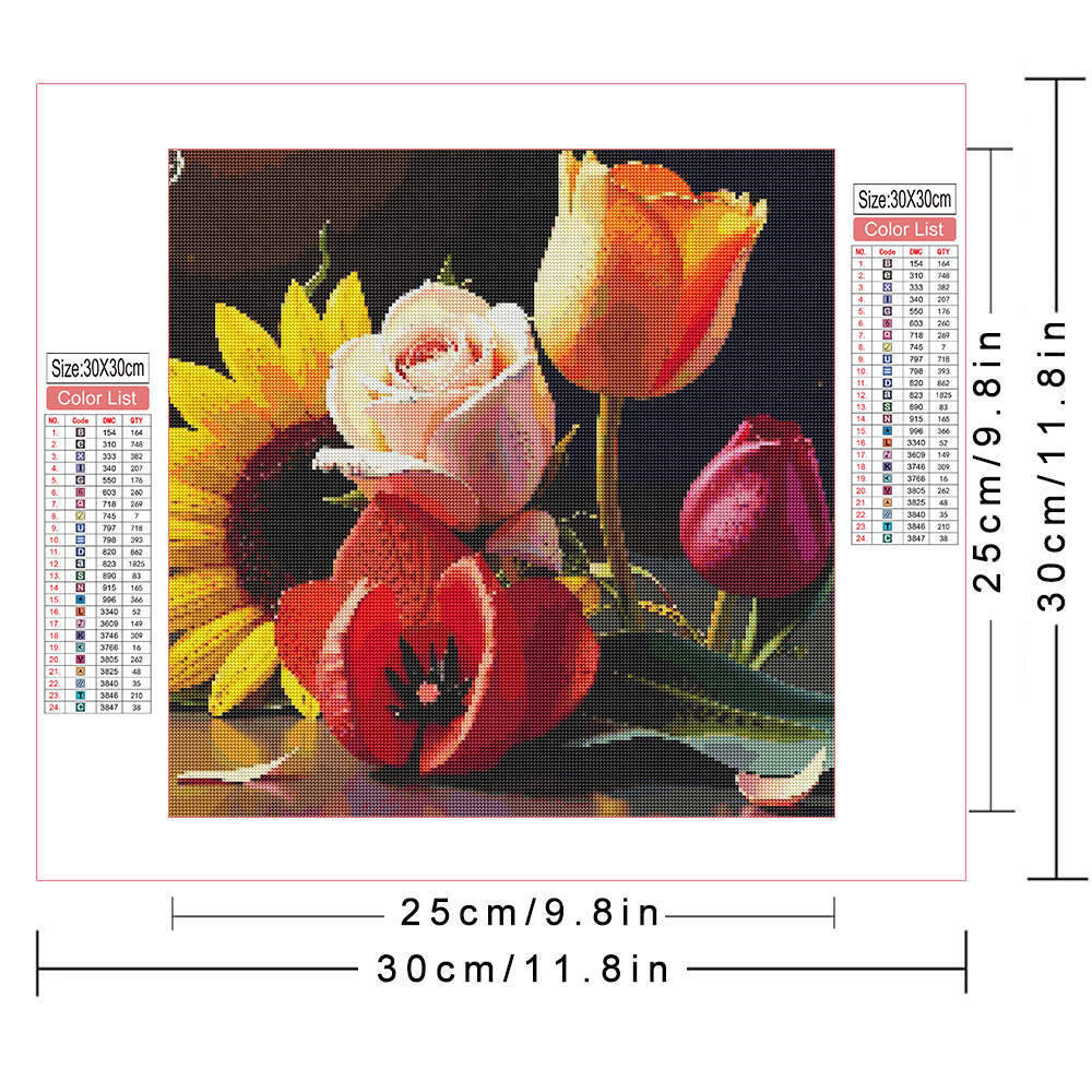 HUACAN-pintura de diamante de  - Embroidery Rose Stitch reseña y precio