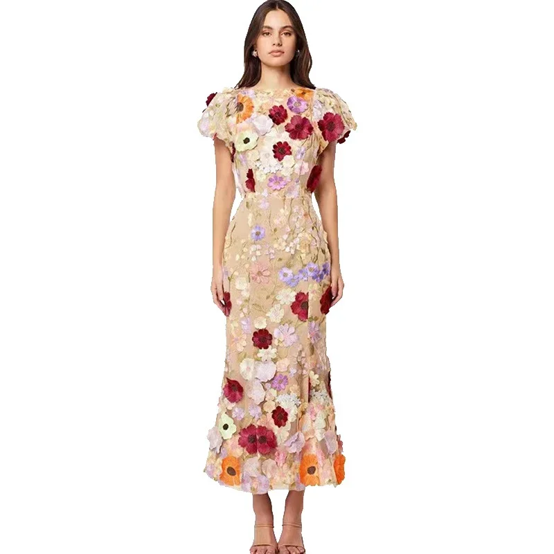 Vestido largo hasta la rodilla - Embroidery Zara reseña y precio