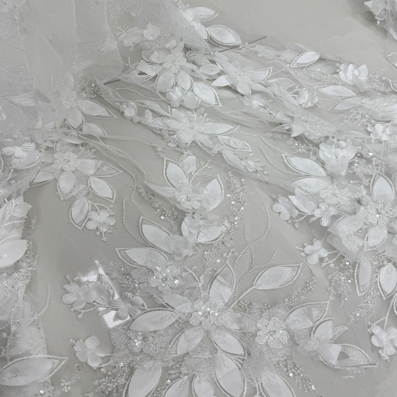 Tela de encaje floral 3D con c - Embroidery Net Fabric reseña y precio