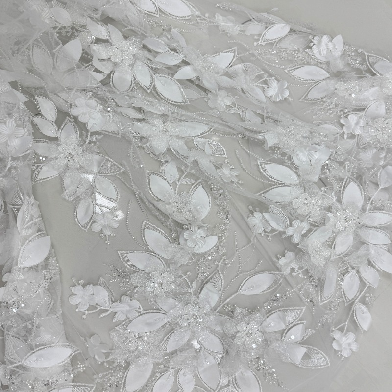 Tela de encaje floral 3D con c - Embroidery Net Fabric reseña y precio