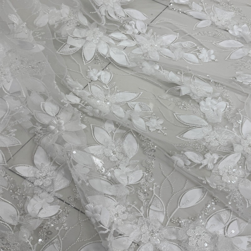 Tela de encaje floral 3D con c - Embroidery Net Fabric reseña y precio