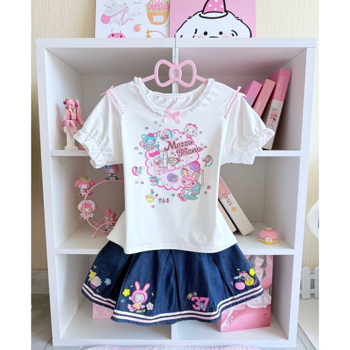 Conjuntos de falda dulce japon - Embroidery Tshirt reseña y precio