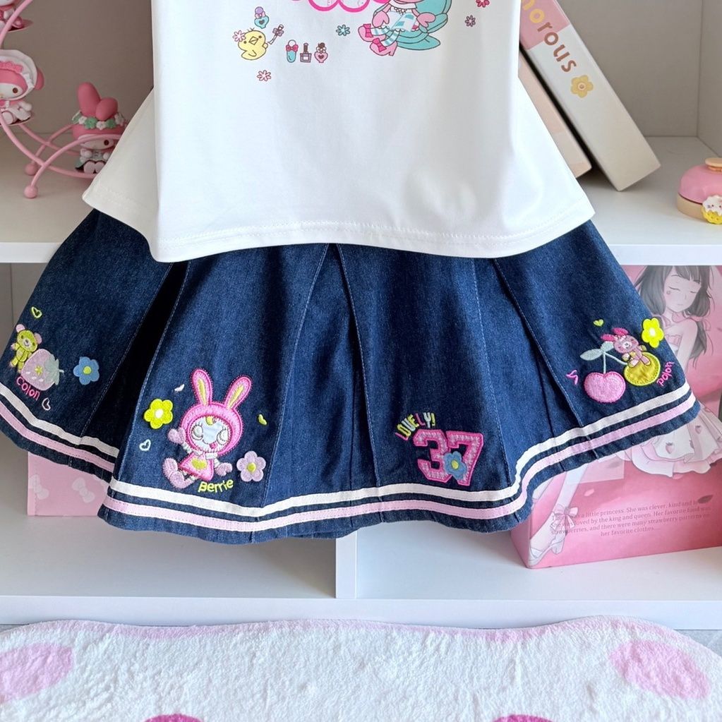 Conjuntos de falda dulce japon - Embroidery Tshirt reseña y precio