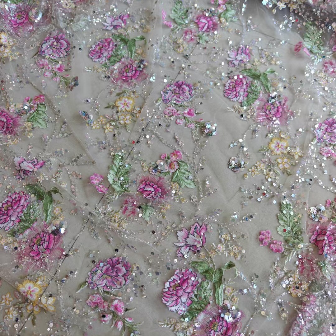 Tela de encaje de lujo con cue - Embroidery Net Fabric reseña y precio