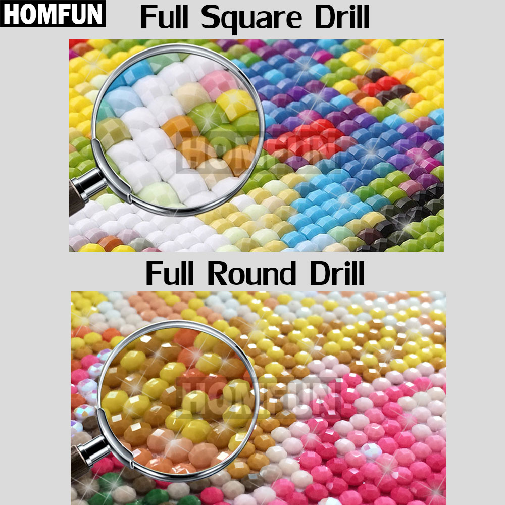 HOMFUN-pintura de diamante 5D  - Embroidery Rose Stitch reseña y precio