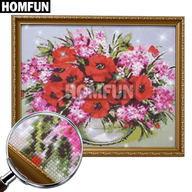 HOMFUN-pintura de diamante 5D  - Embroidery Rose Stitch reseña y precio