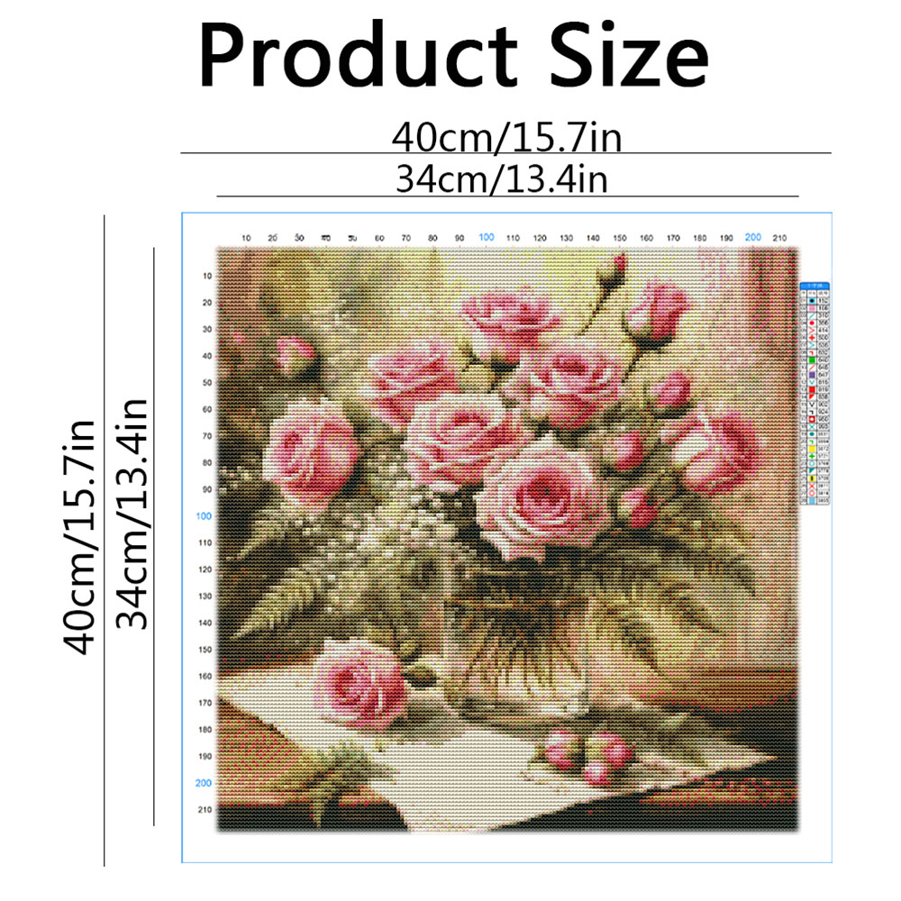 HUACAN-Kits de punto de cruz,  - Embroidery Rose Stitch reseña y precio