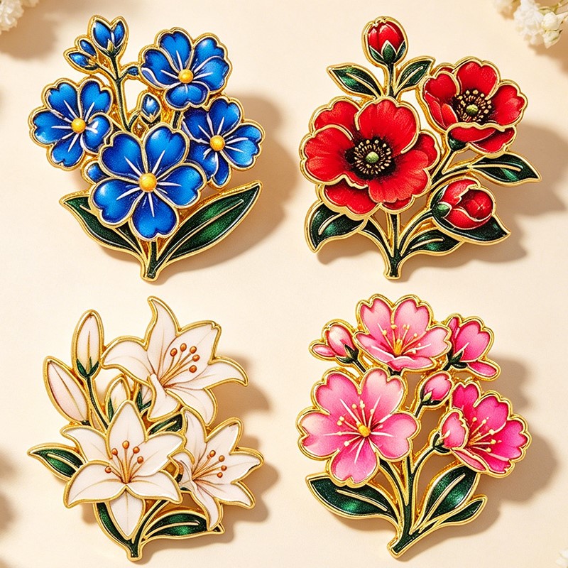 Bonito Broche de Esmalte Flora - Embroidery Garment reseña y precio