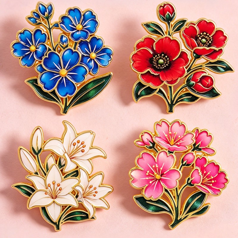 Bonito Broche de Esmalte Flora - Embroidery Garment reseña y precio
