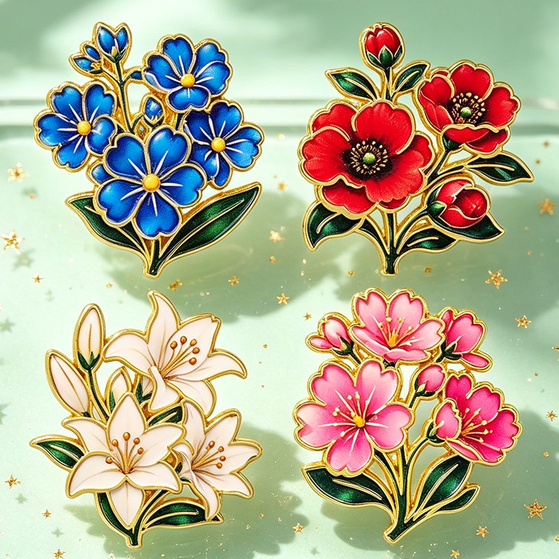 Bonito Broche de Esmalte Flora - Embroidery Garment reseña y precio