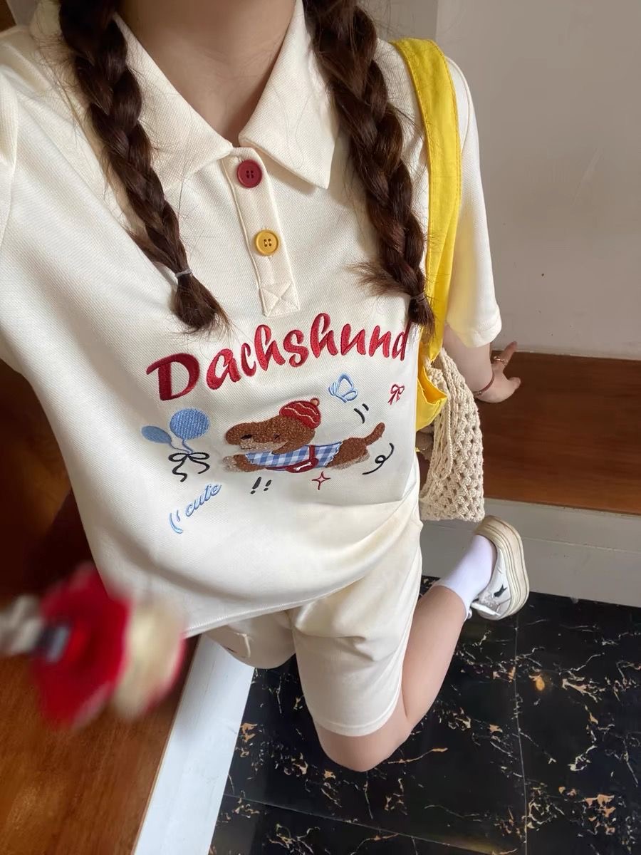 Conjunto de 2 piezas de camisa - Embroidery Tshirt reseña y precio
