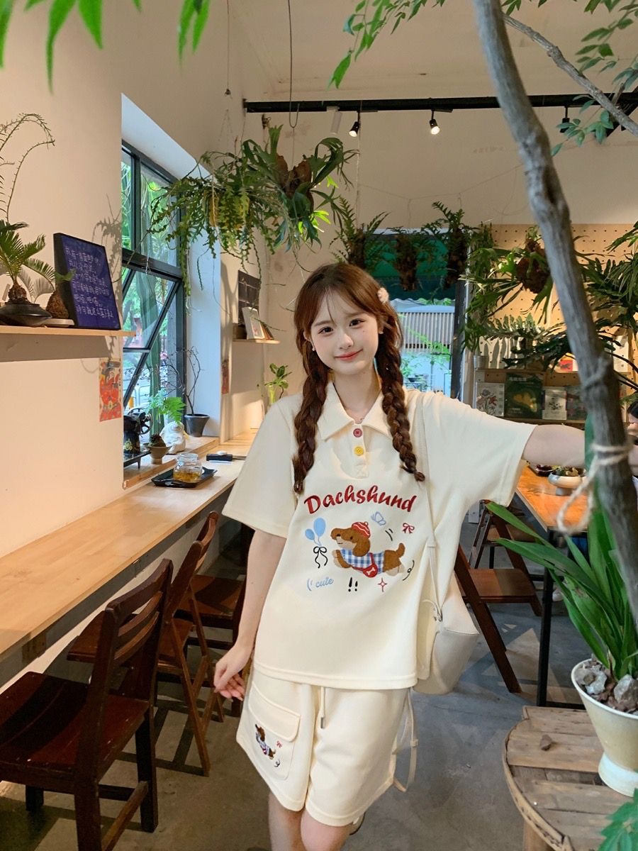 Conjunto de 2 piezas de camisa - Embroidery Tshirt reseña y precio