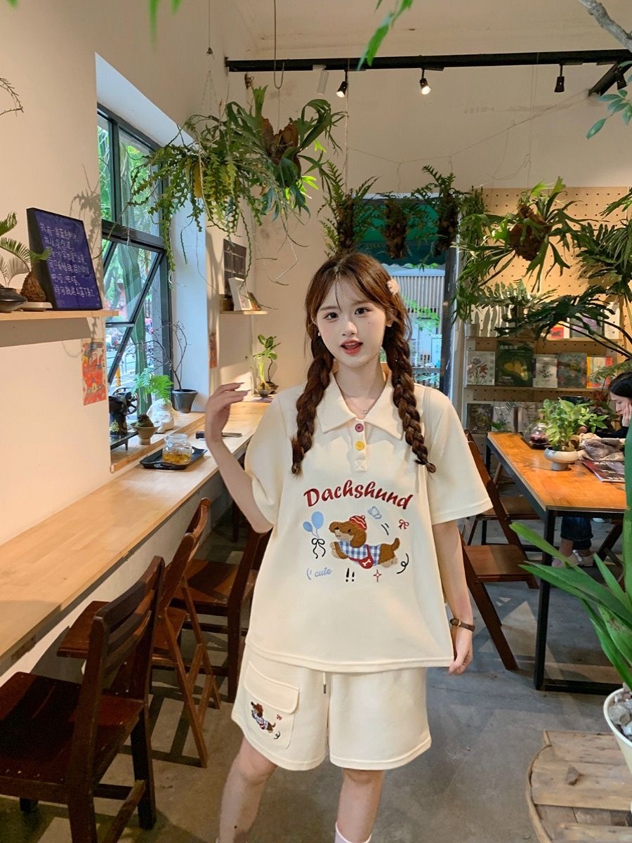 Conjunto de 2 piezas de camisa - Embroidery Tshirt reseña y precio